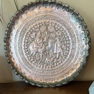 Antique Engraved Copper Art Plate
